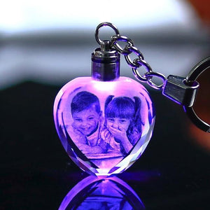 LASER ENGRAVED CRYSTAL GLASS KEY CHAIN