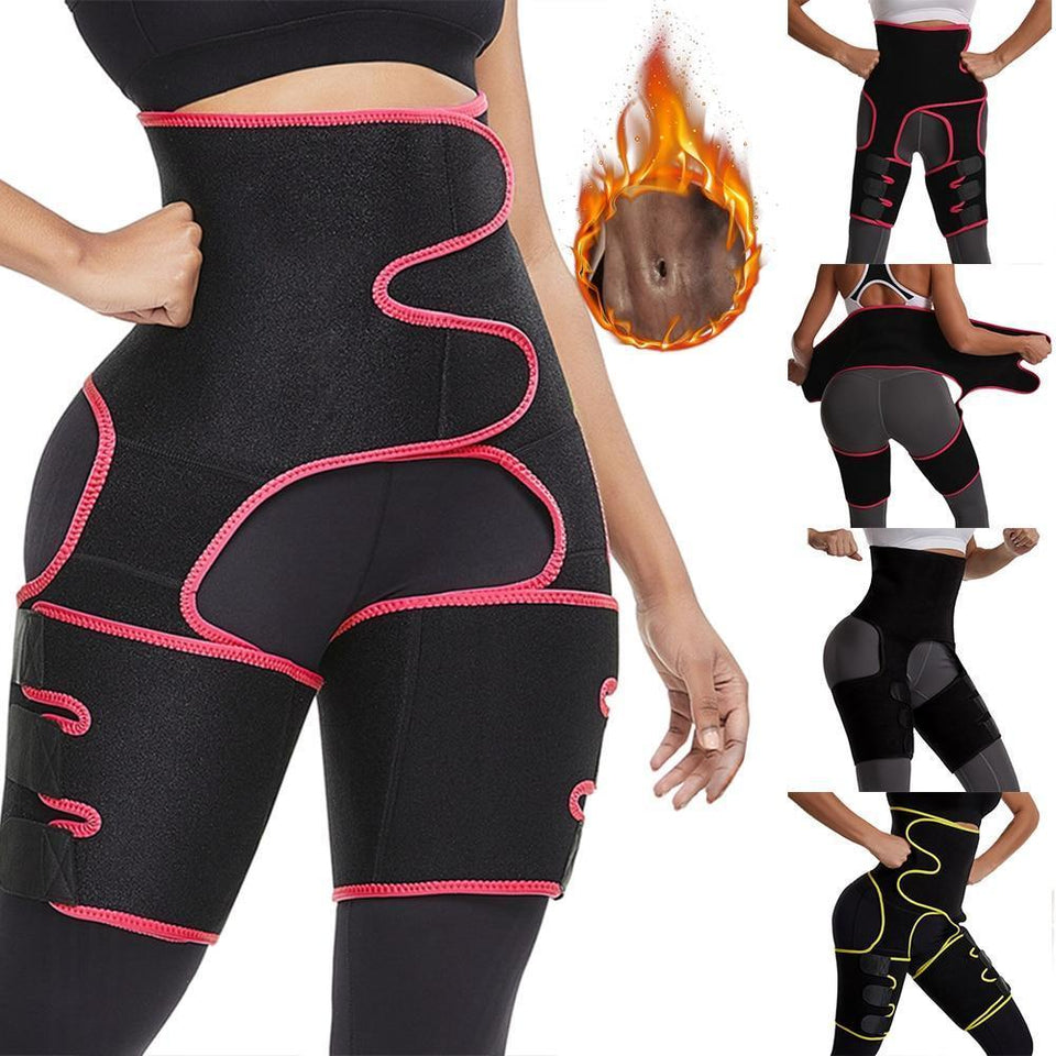 Women High Waist Thigh Trimmer Neoprene Sweat Shapewear Slimming Leg Body Shapers Adjustable Waist Trainer Slimming Belt