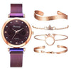 Luxury Magnet Buckle Flower Rhinestone Watch Ladies