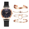 Luxury Magnet Buckle Flower Rhinestone Watch Ladies