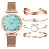 Luxury Magnet Buckle Flower Rhinestone Watch Ladies