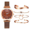 Luxury Magnet Buckle Flower Rhinestone Watch Ladies