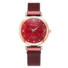 Luxury Magnet Buckle Flower Rhinestone Watch Ladies