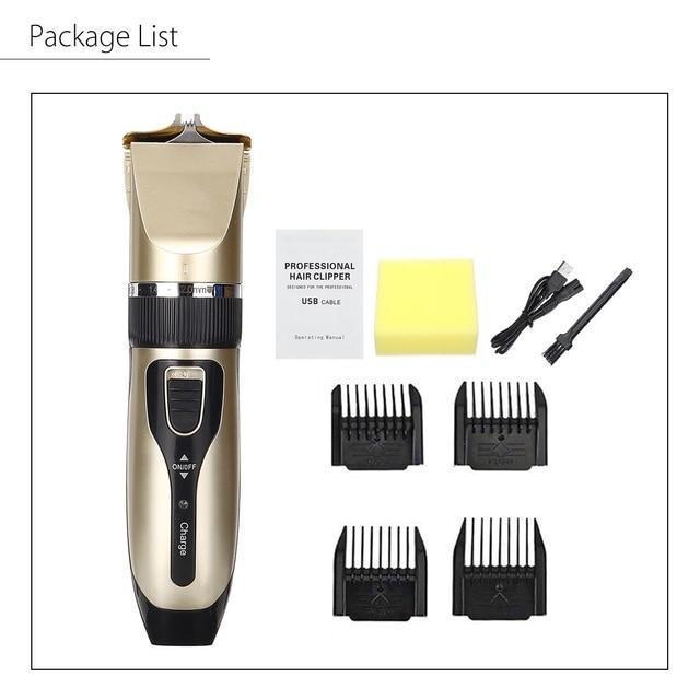 Electrical Dog Hair Trimmer Low-noise Pet Hair Clipper Machine Rechargeable Grooming Cutter Pet Hair Remover Comb+Spare Blade