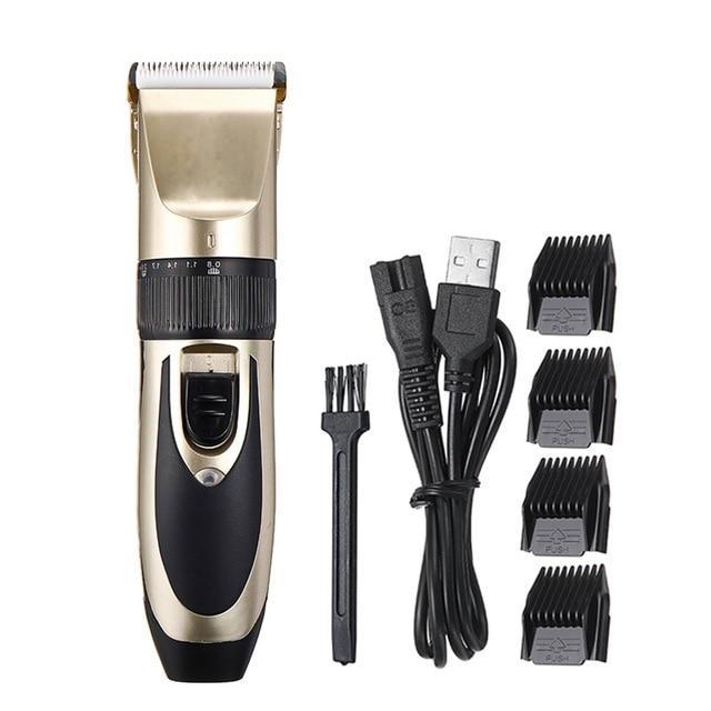 Electrical Dog Hair Trimmer Low-noise Pet Hair Clipper Machine Rechargeable Grooming Cutter Pet Hair Remover Comb+Spare Blade