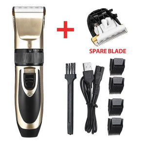 Electrical Dog Hair Trimmer Low-noise Pet Hair Clipper Machine Rechargeable Grooming Cutter Pet Hair Remover Comb+Spare Blade