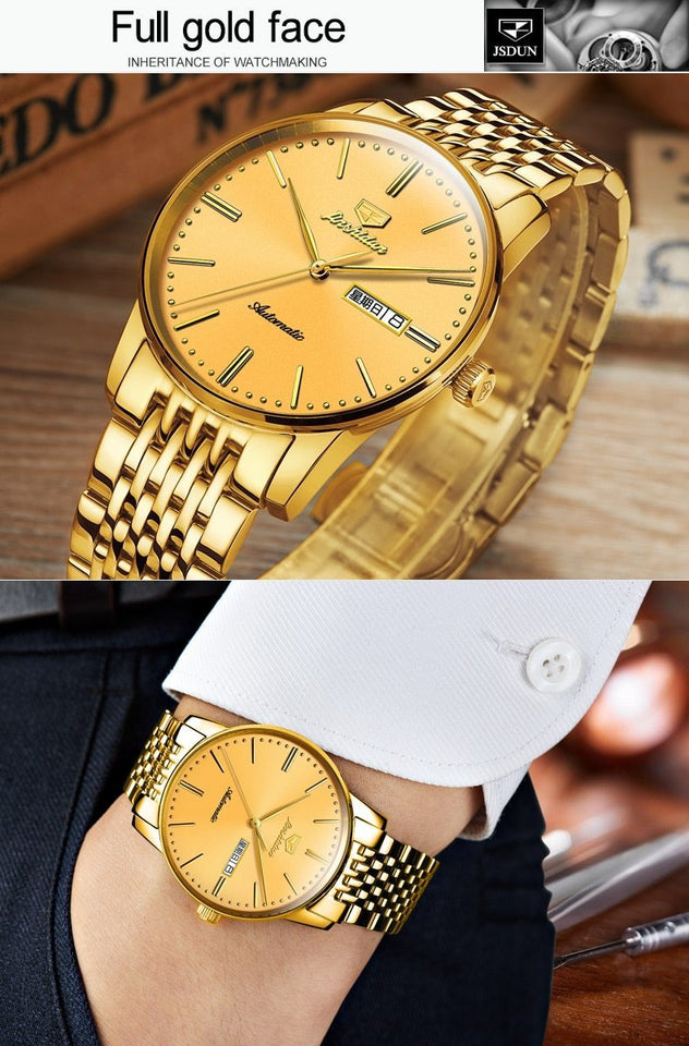 Men Automatic Mechanical Watch with Tungsten steel Waterproof