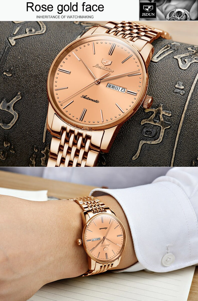 Men Automatic Mechanical Watch with Tungsten steel Waterproof