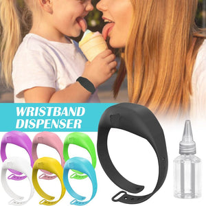 Wristband Hand Dispenser This Wearable Hand Sanitizer Dispenser Pumps Disinfectant  Flexible, durable and smooth to the touchs