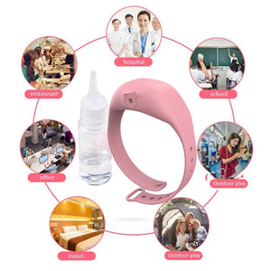 Wristband Hand Dispenser This Wearable Hand Sanitizer Dispenser Pumps Disinfectant  Flexible, durable and smooth to the touchs